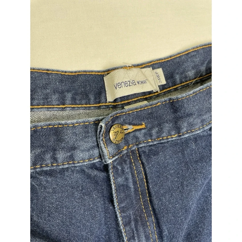 Venezia Womens Pluz Size Jeans Carpenter Wide Leg size‎ 24WP Dark Denim